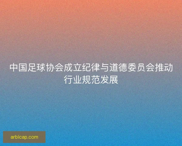 中国足球协会成立纪律与道德委员会推动行业规范发展 中国足球协会成立纪律与道德委员会推动行业规范发展
